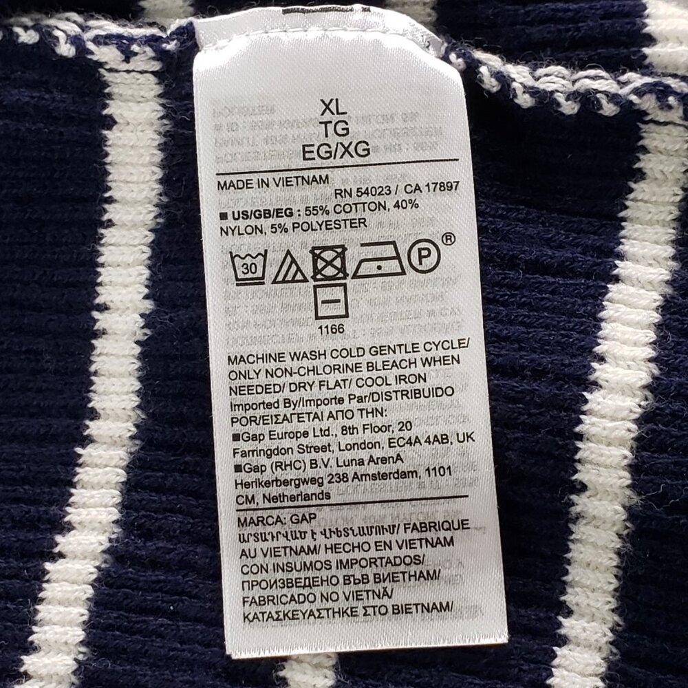 NWT GAP Women's Navy White Striped Ribbed Knit Sweater Dress XL Long Sleeve - Picture 6 of 10